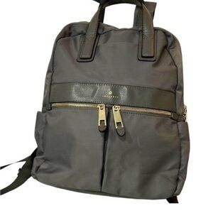 Travanti Gray Nylon Black Backpack